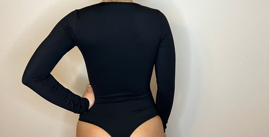 Long Sleeve Square Neckline Women's Bodysuit